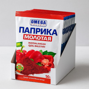 Паприка молотая, 50 г — сладкая пряность с ярким цветом и ароматом